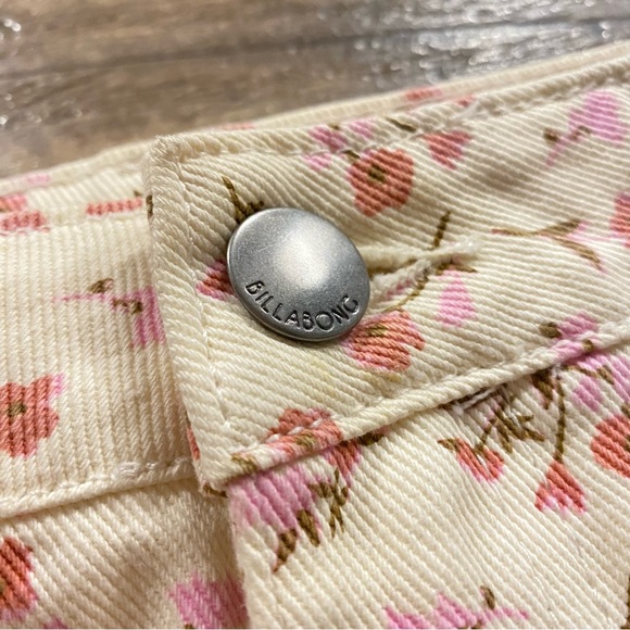 Billabong Girls’ Denim Cream Pink Floral Mini Skirt - Picture 6 of 13